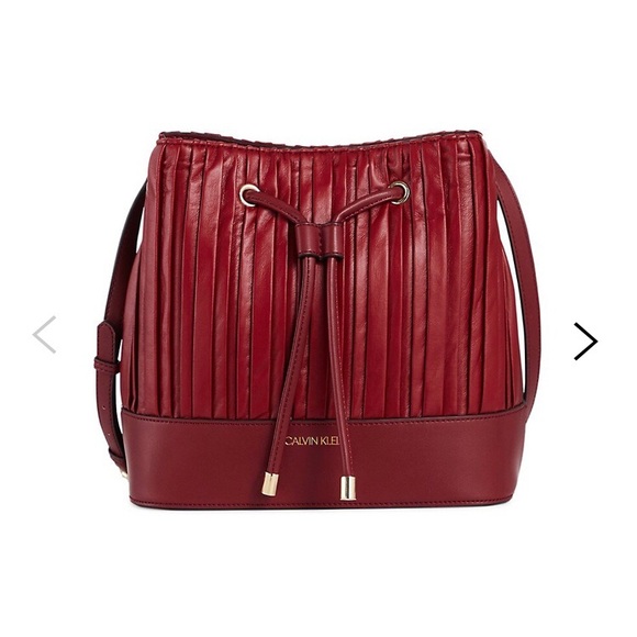 SOLD Red Calvin Klein Bucket Bag - Picture 2 of 7